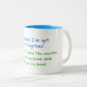Some days I've got it all together joke Postcard Two-Tone Coffee Mug