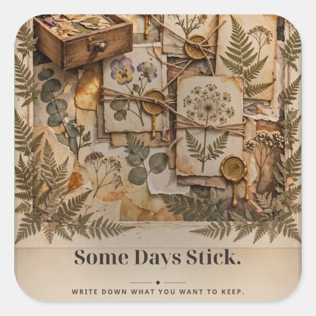 Some Days Stick Memory Keepsake Tee Square Sticker (Front)