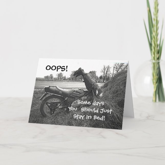 "SOME DAYS YOU SHOULD JUST STAY IN BED" CARD (Front)