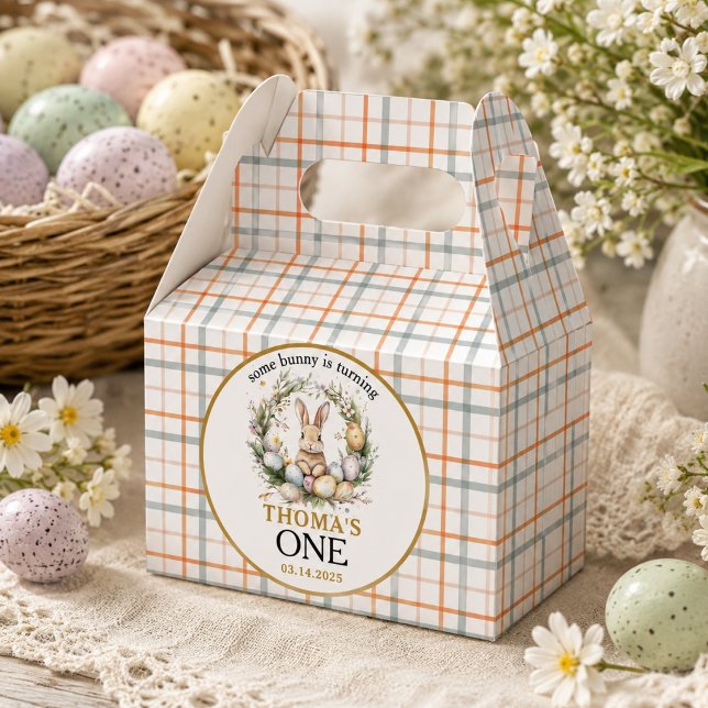 Some easter Bunny Is Turning one 1st birthday Favour Box (Some easter Bunny Is Turning one 1st birthday Favor Boxes)