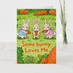 Some Easter Bunny Loves Me Foil Greeting Card
