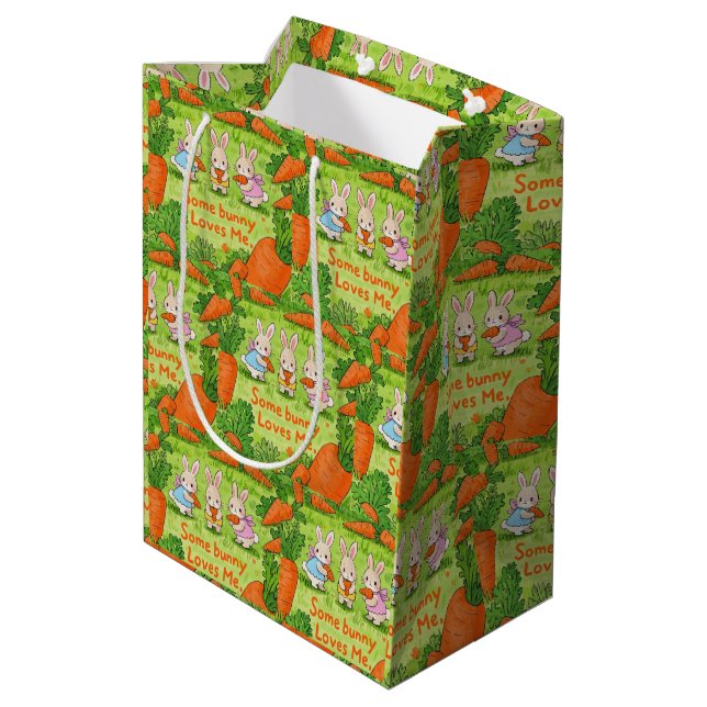 Some Easter Bunny Loves Me  Medium Gift Bag (Back Angled)