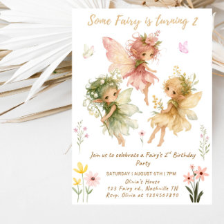 Some Fairy Is Turning 2 Birthday Party Invitation