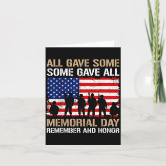 Some Gave Memorial Day Patriotic Flag Veterans Card