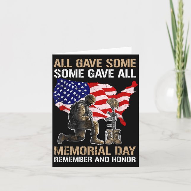 Some Gave Memorial Day Remember Honour Fallen Card (Front)
