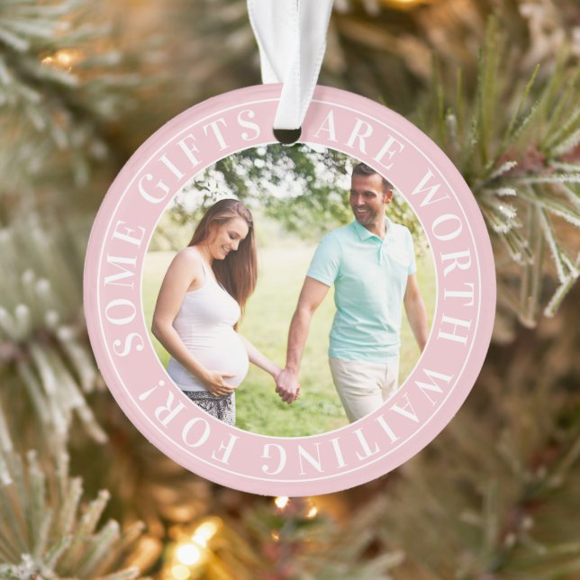 Some Gifts Pink Expecting Baby Maternity Photo Ornament (Tree)