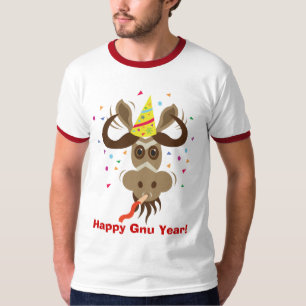 Some Gnu Stuff_Partier Gnu_Happy Gnu Year! T-Shirt
