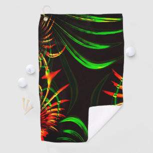 Some grass leaves and carved 'fire flower petals'? golf towel
