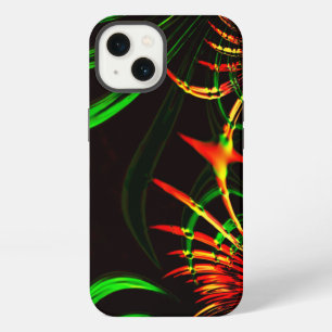 Some grass leaves and fire flower petals iPhone 13 case