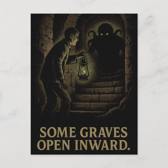 Some Graves Open Inward – A Descent into Eldritch  Holiday Postcard (Front)