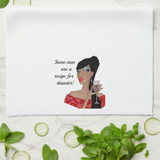 “Some Men Are A Recipe For Disaster!” Tea Towel (Folded)