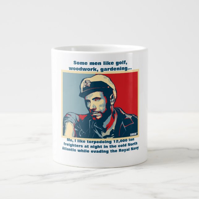 Some men like golf... I like Torpedoing Ships Large Coffee Mug (Front)