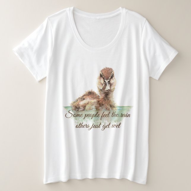 Some People Feel the Rain Inspirational Quote Fun Plus Size T-Shirt (Design Front)
