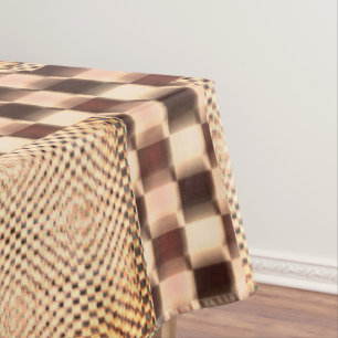 Some tartan of brownish irregular chess tablecloth