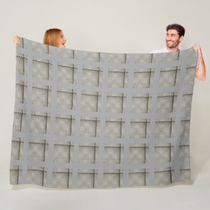 Some tartan of brownish small and abstract chess fleece blanket