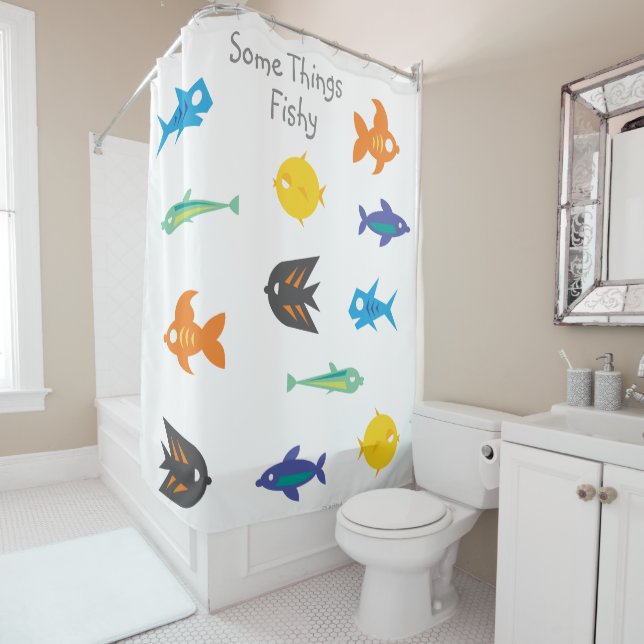 Some Things Fishy_Ocean Lovers_Exotic Aquarium Shower Curtain (In Situ)