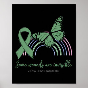 Some Wounds Are Invisible Mental Health Awareness Poster