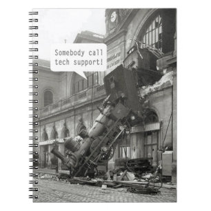 Somebody Call Tech Support Train Wreck Spiral Notebook