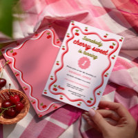 Somebody Cherry Sweet is 1 Birthday Invitation