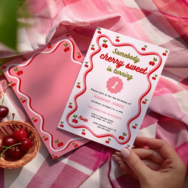 Somebody Cherry Sweet is 1 Birthday Invitation (Creator Uploaded)