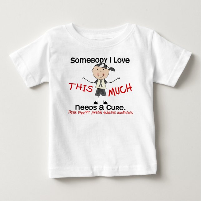 Somebody I Love - Juvenile Diabetes (Boy) Baby T-Shirt (Front)