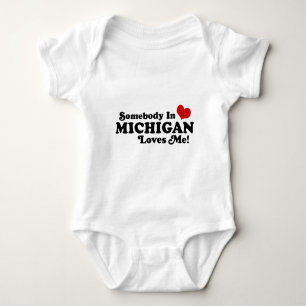 Somebody In Michigan Loves Me Baby Bodysuit