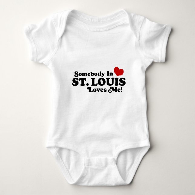 Somebody in St. Louis Loves Me Baby Bodysuit (Front)