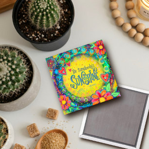 Somebody’s Sunshine Inspirivity Yellow Floral Magnet