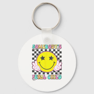Somebody's Feral Child Toddler Girl And Boy Funny  Key Ring