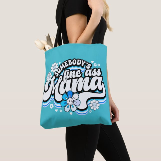 Somebody's fine Mama baby blue Tote Bag (Close Up)