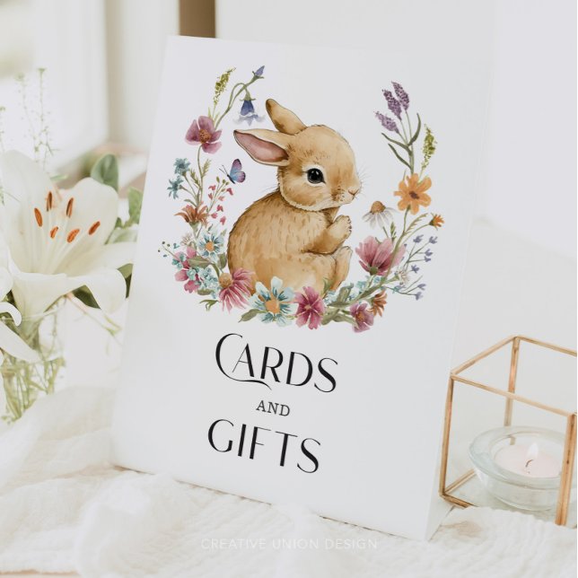 Somebunny Baby Shower Cards and Gifts Poster Pedestal Sign (Creator Uploaded)