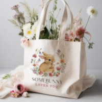 Somebunny Baby Shower Wildflower Grocery Tote Bag