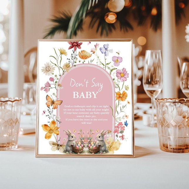 SomeBunny Easter don't say baby baby Shower sign (Creator Uploaded)