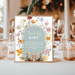 SomeBunny Easter don't say baby baby Shower sign