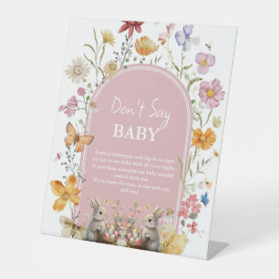 SomeBunny Easter don't say baby baby Shower sign