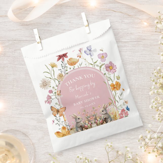 SomeBunny Easter Wildflower Baby Shower Thank You Favour Bags (Clipped)
