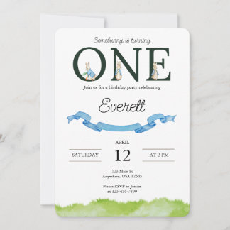 Somebunny First Birthday Invitation