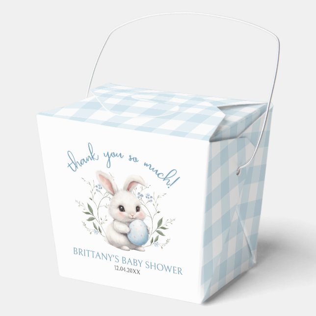 Somebunny is on the Way Boy Easter Baby Shower  Favour Box (Front)