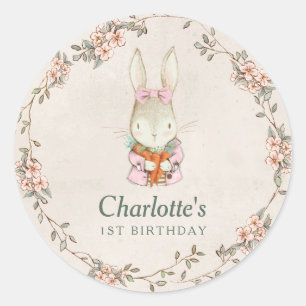 Somebunny is Turning One Birthday Favor Stickers