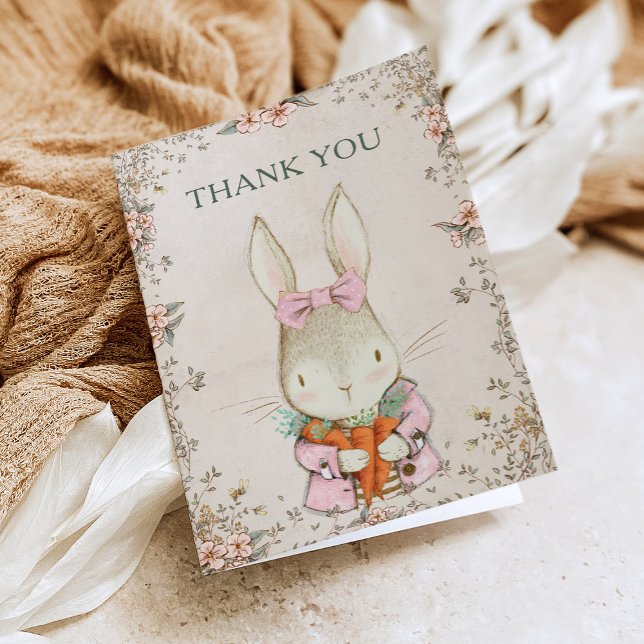 Somebunny is Turning One Birthday Thank You Card (Creator Uploaded)