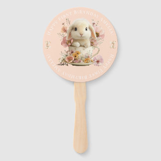 Somebunny is Turning One Invitation Peach Gingham Hand Fan