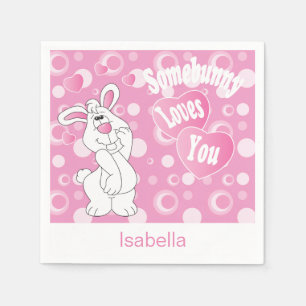 Somebunny Loves You Easter Bunny Napkin