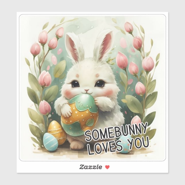 Somebunny Loves You Easter Vinyl Sticker (Sheet)