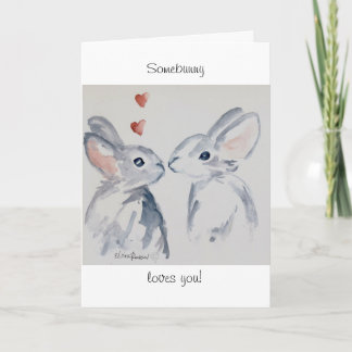 Somebunny loves you holiday card