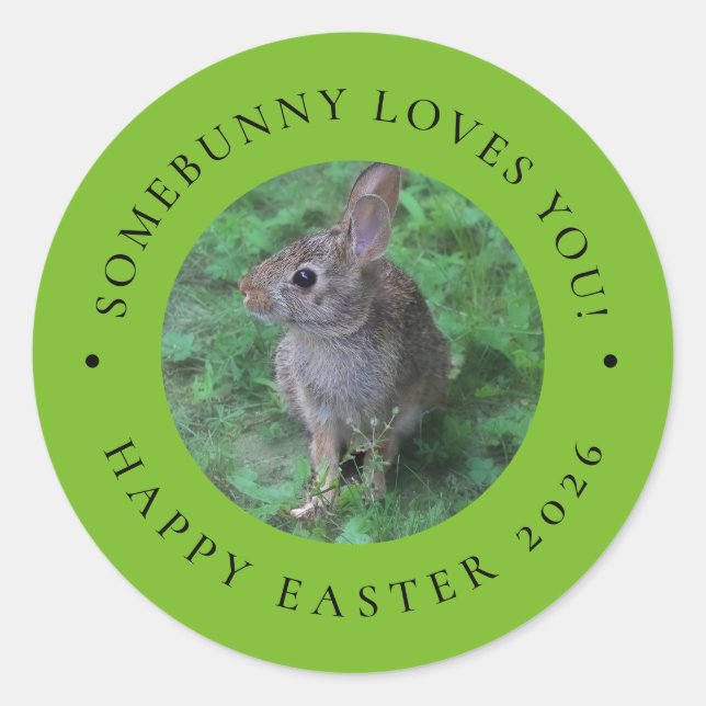 SomeBunny Loves You Valentine's Day Easter Sticker (Front)