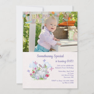 Somebunny Special Photo Easter Birthday Invitation