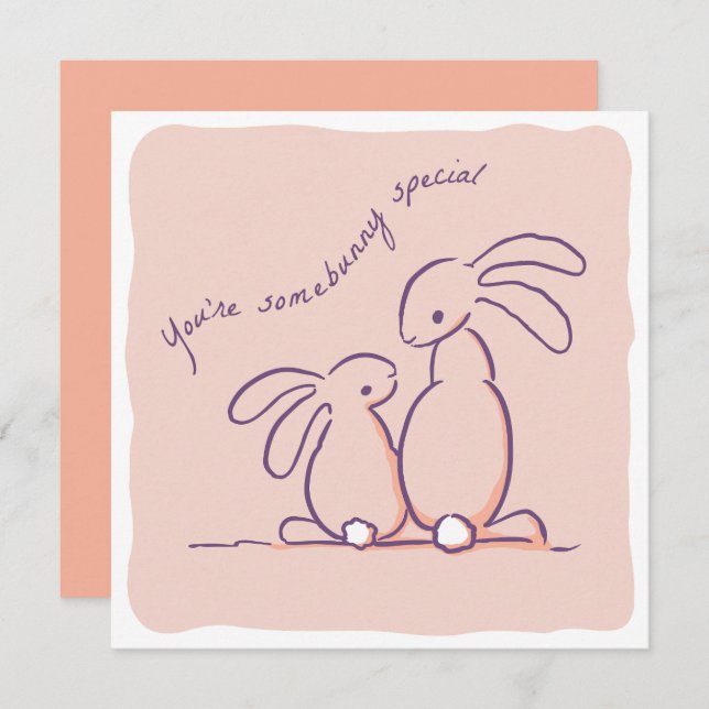 Somebunny Special - rabbit Valentine Holiday Card (Front/Back)
