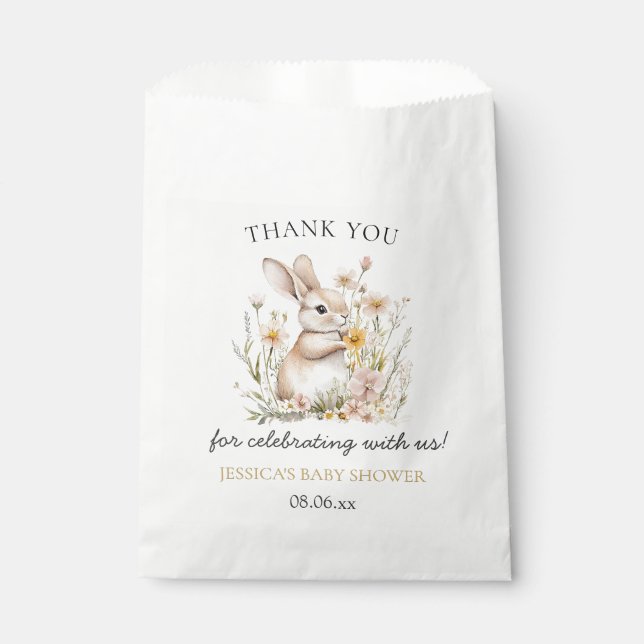 Somebunny Special Wildflowers Spring Baby Shower Favour Bags (Front)