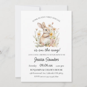 Somebunny Special Wildflowers Spring Baby Shower Invitation