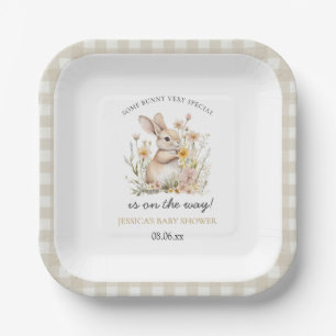 Somebunny Special Wildflowers Spring Baby Shower Paper Plate